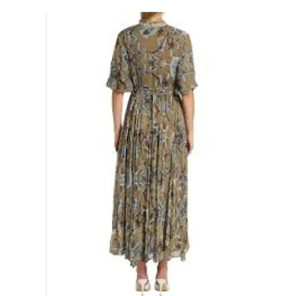 HANNAH ARTWEAR Sz 2 M Medium Oceanus Belted Maxi Dress Shaila Print - Picture 9 of 10